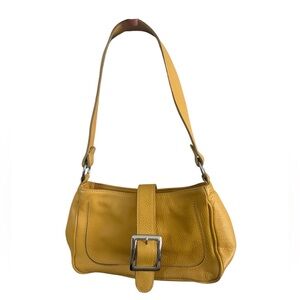 Yellow Genuine Leather Shoulder Bag